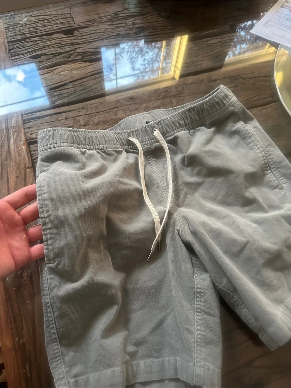 Vuori Men's Light Gray/ green Shorts